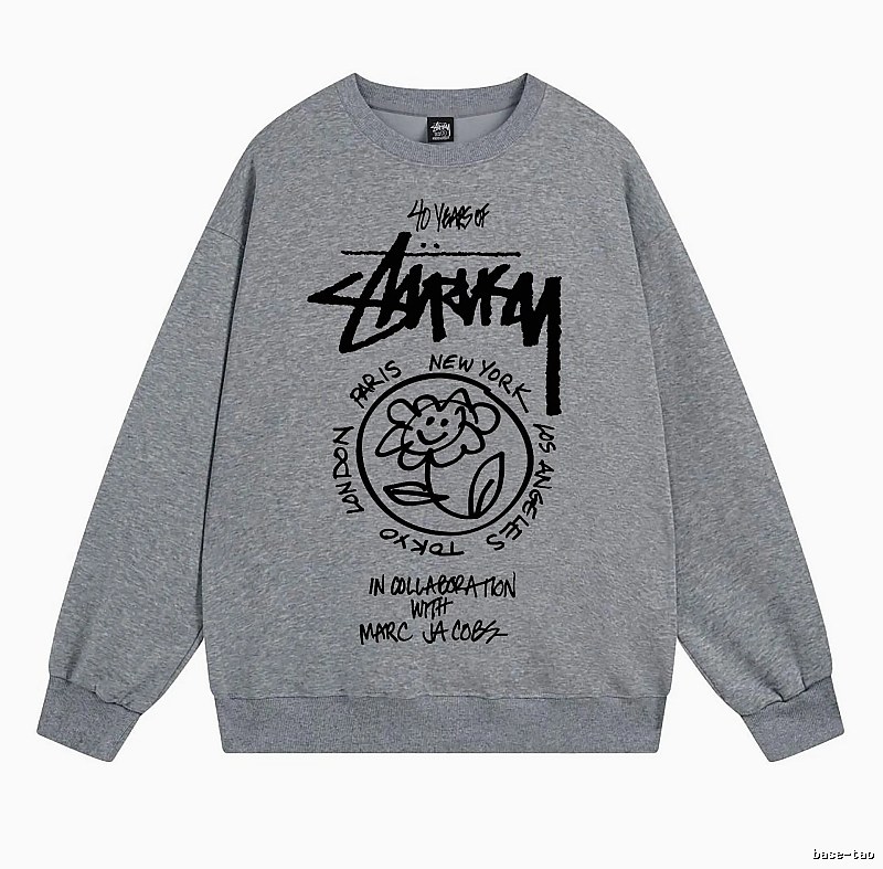 Stussy Gray Style 539 Graphic SweatShirt Minimal Look