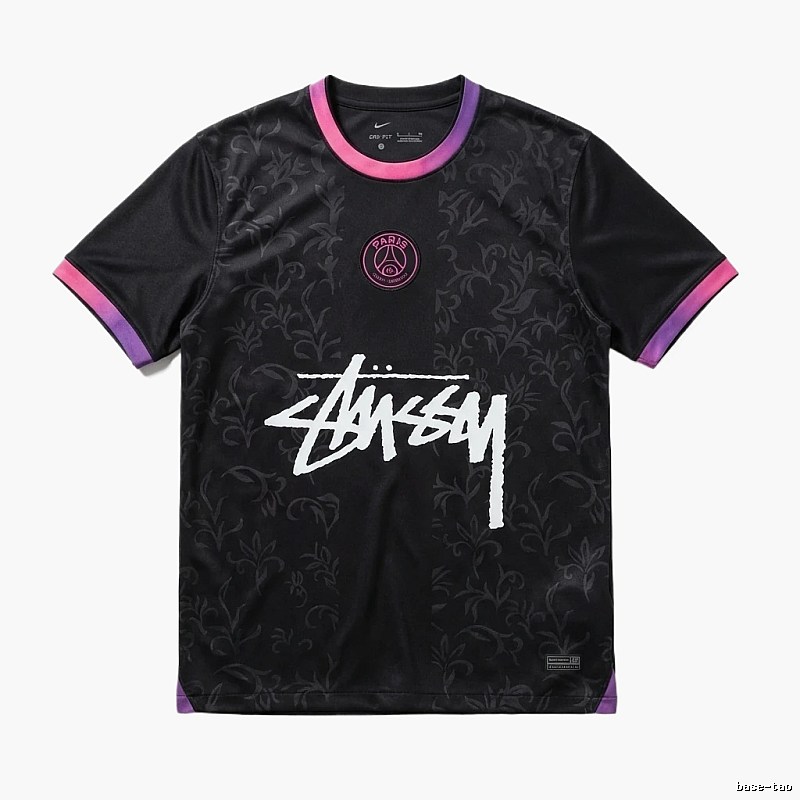 Stussy Paris Co-branded Style Black T-shirt