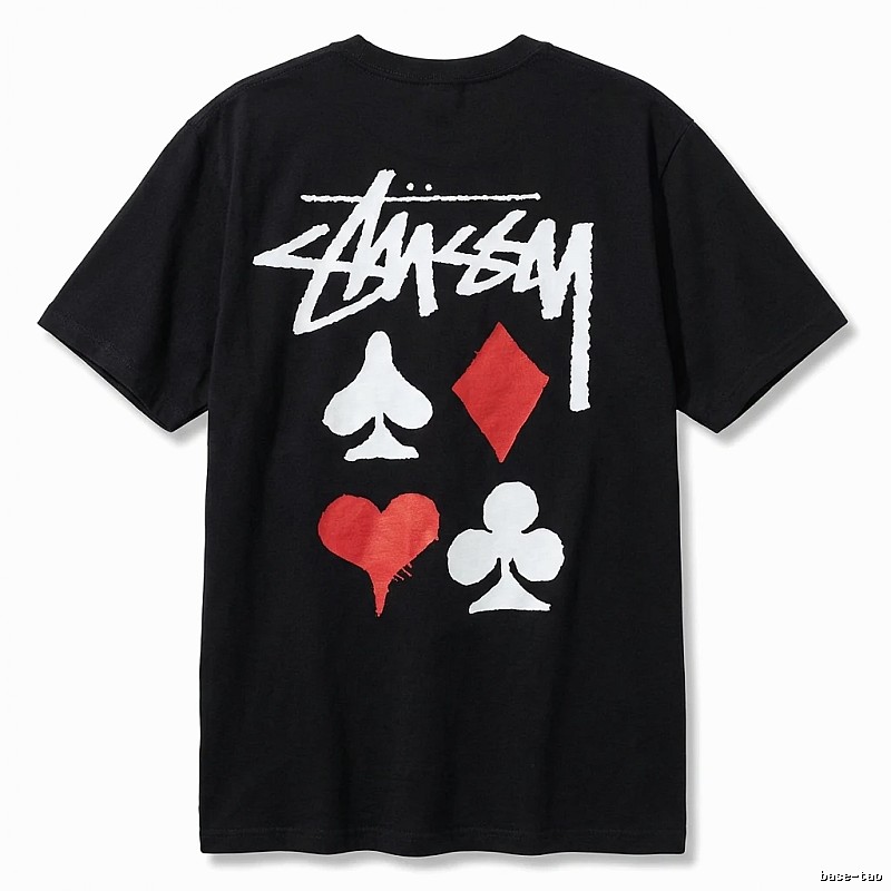 Stussy playing card style black T-shirt