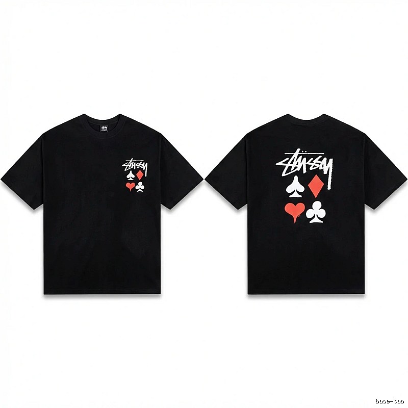 Stussy playing card style black T-shirt