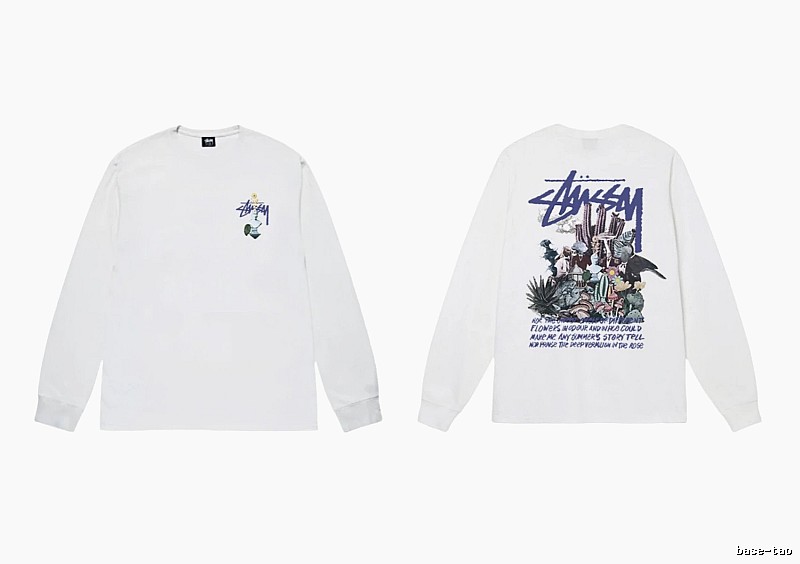 Stussy printed trendy white long-sleeve