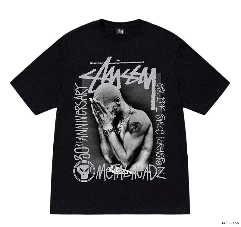 Stussy Statement Graphic T-shirt Black White Stussy for Easy Pairing