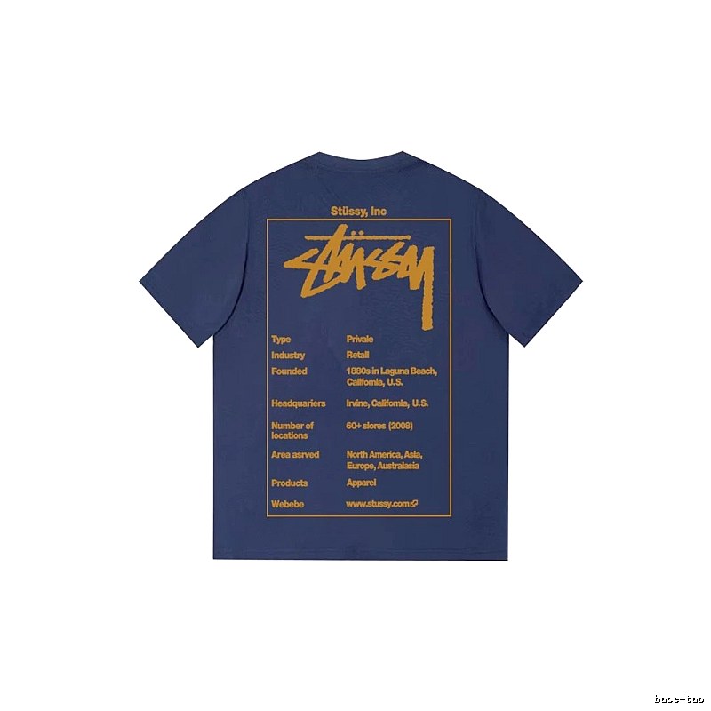 Stussy Streetwear Graphic T-shirt Black White Stussy with Logo Accent