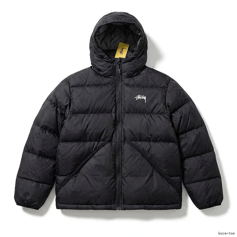 Stussy trendy and cool black down jacket