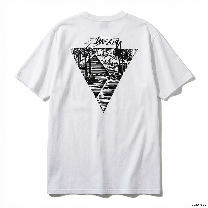 Stussy triangle print white T-shirt
