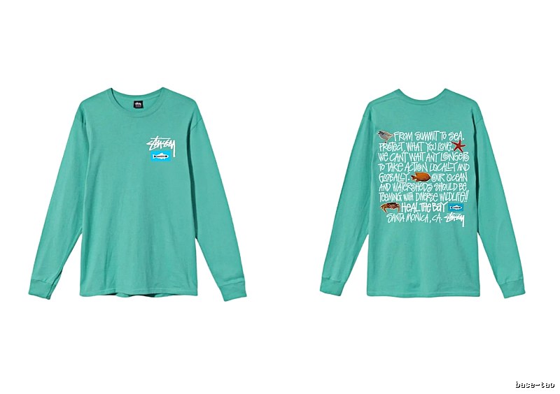 Stussy's eco-friendly mint green long-sleeved shirt