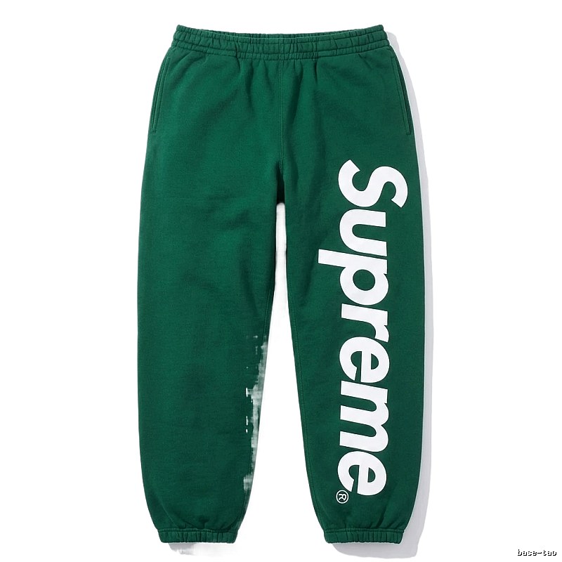 Supreme Basic Style Casual Dark Green Sweatpants