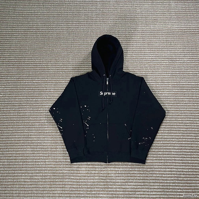 Supreme Black Speckled Small Logo Hoodie