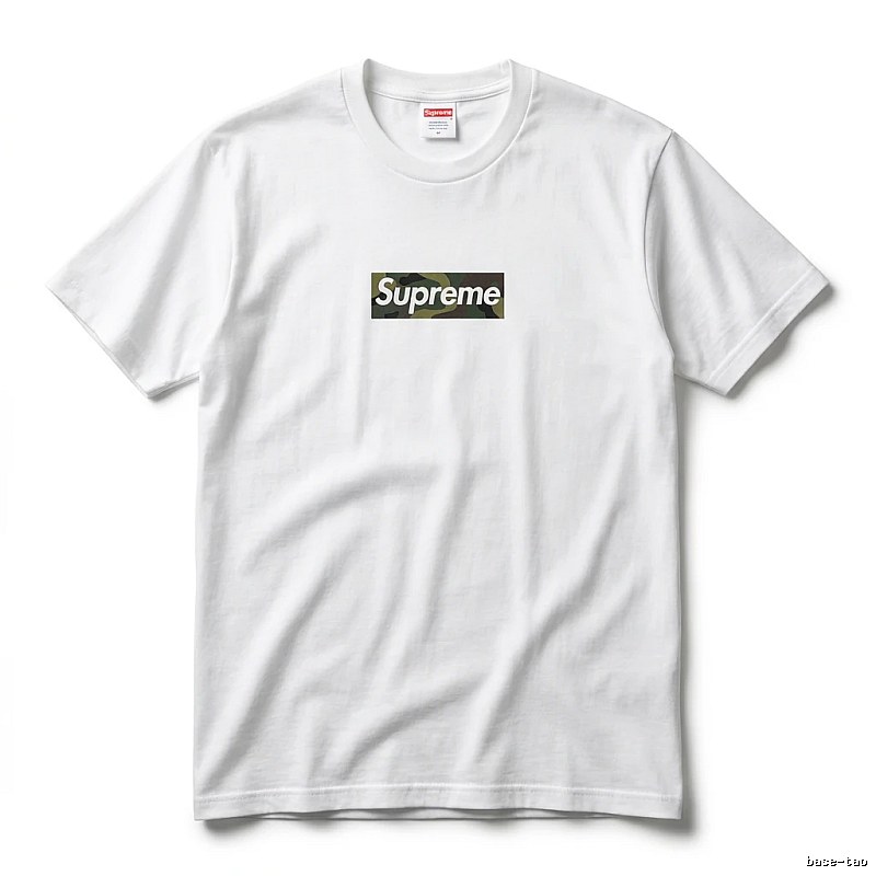 Supreme camouflage-style white T-shirt