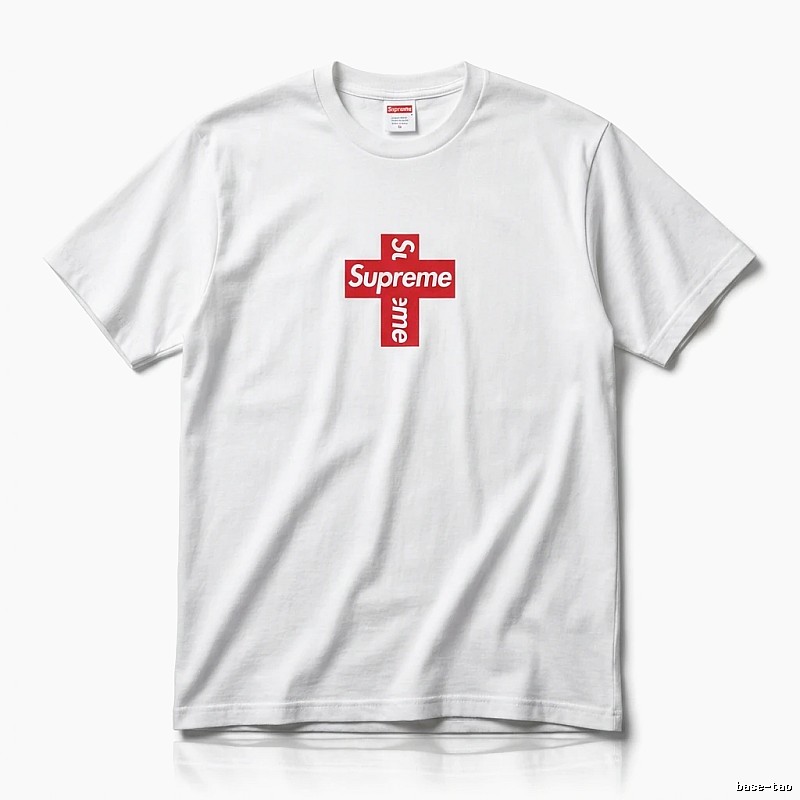 Supreme Cross Trend Brand White T-shirt