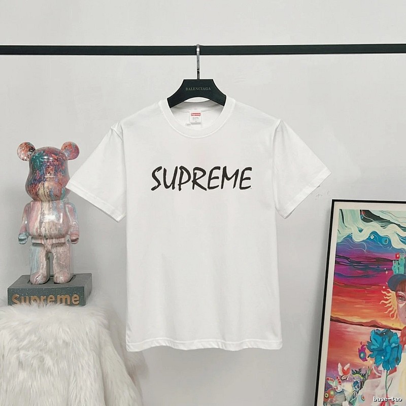 Supreme Hand-drawn Print Street Style White T-Shirt
