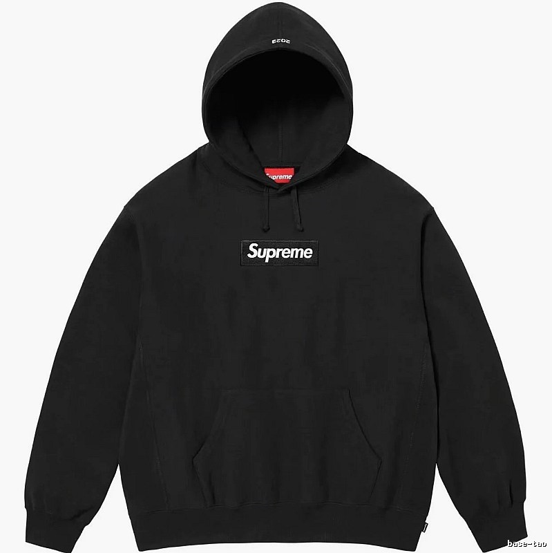 Supreme Logo Detail Logo hoodie Gray Red Oversized with Relaxed Feel