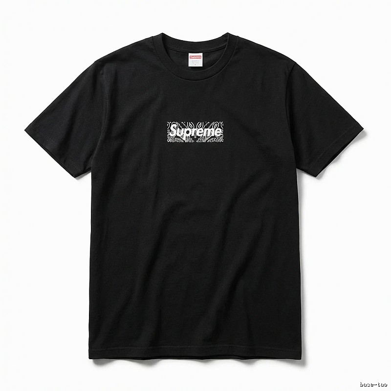 Supreme - printed trendy black T - shirt