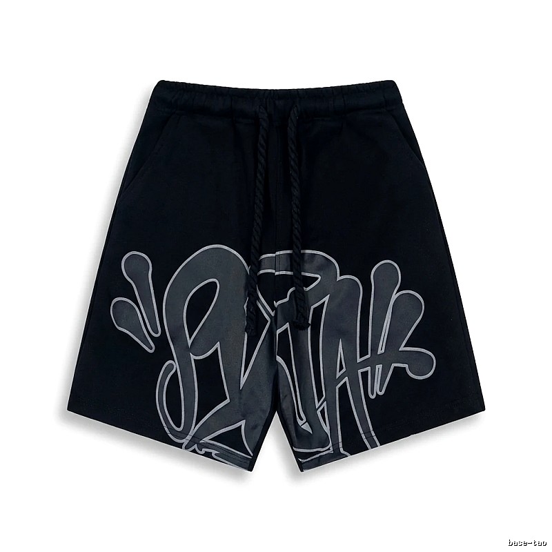 SynaWorld Graffiti-style Black Shorts