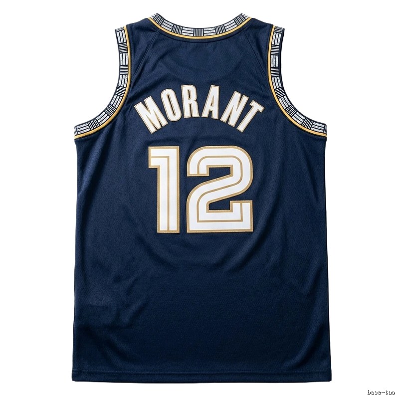 The black basketball uniform of Ja Morant of the Grizzlies.