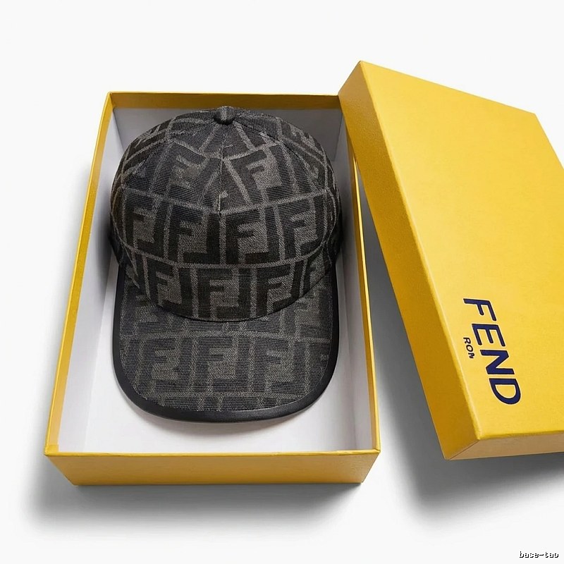The classic black trendy brand cap of Fendi.