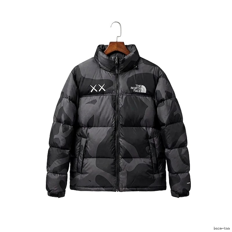 The North Face camouflage-style down jacket (black)