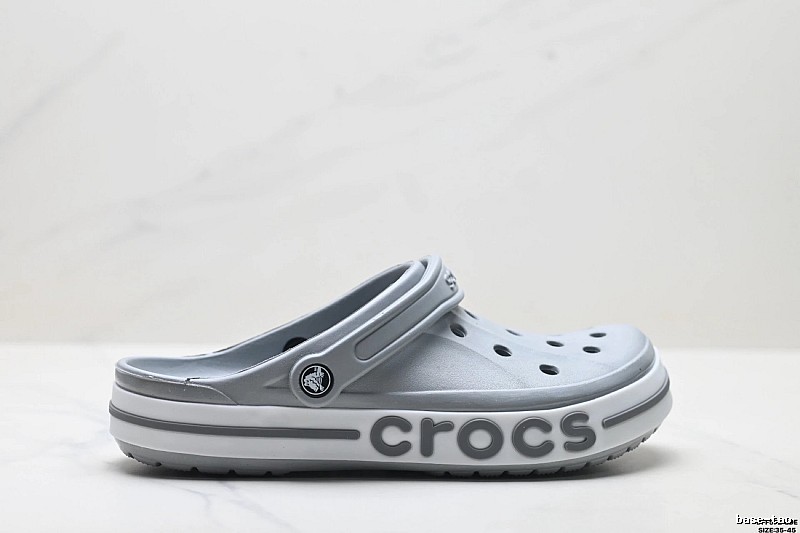 The trendy and cool style of Crocs clogs in silver gray.