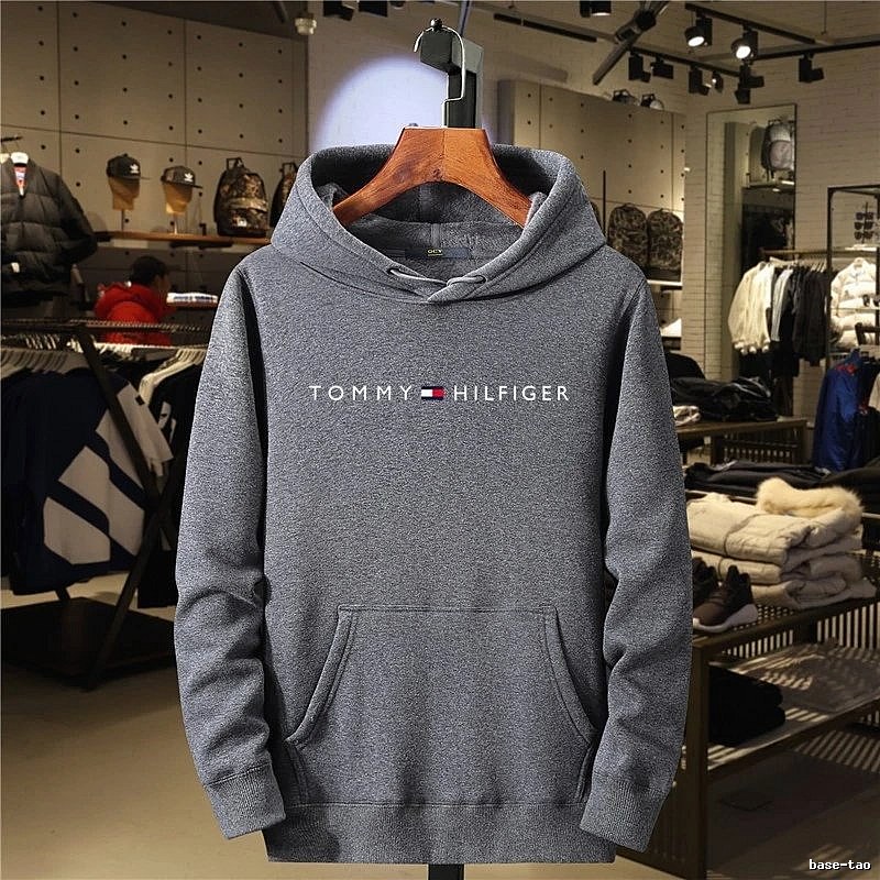 Tommy Hilfiger Dark Gray Logo Hoodie Weekend Wear
