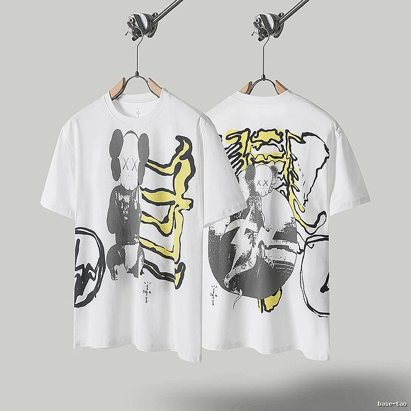 Travis Scott KAWS Graffiti Street Style White T-shirt