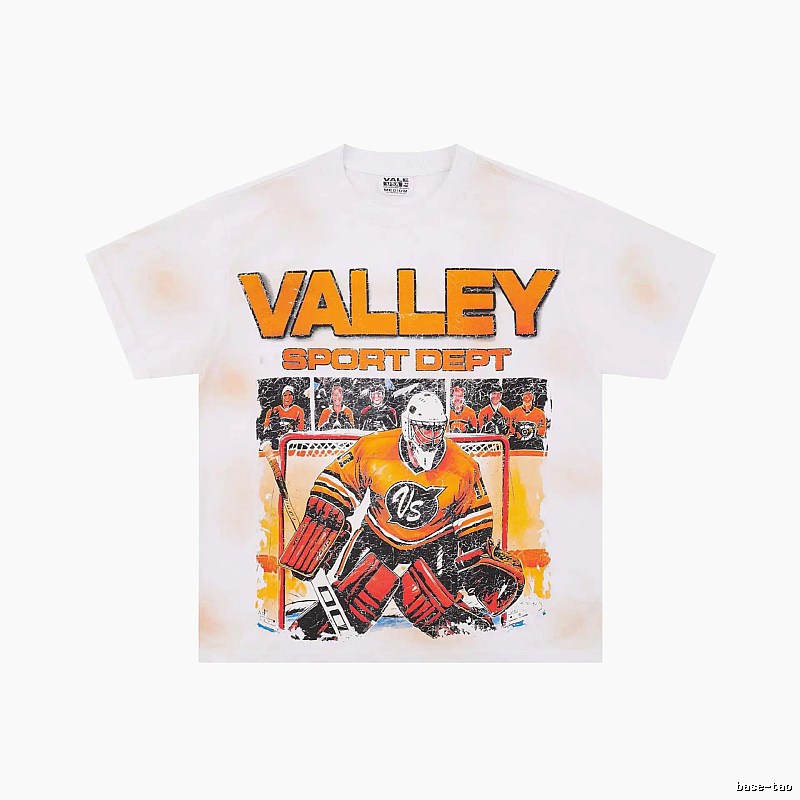 Valley Ice Hockey Series Vintage Distressed White T-Shirt