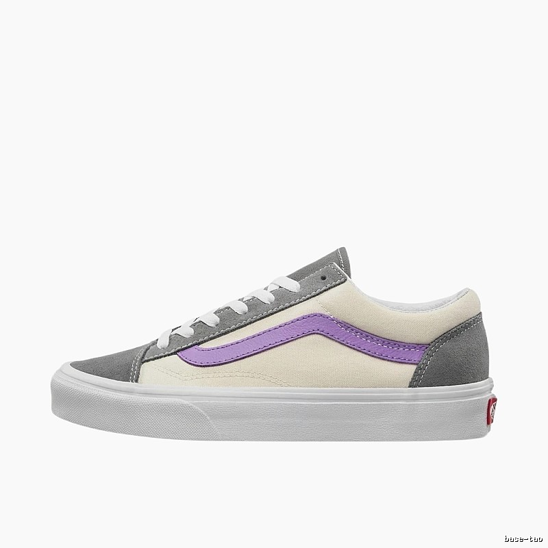 Vans Classic Style Fashionable Gray-White-Purple Skate Shoes