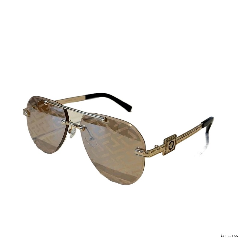 Versace metallic-style tea-colored sunglasses