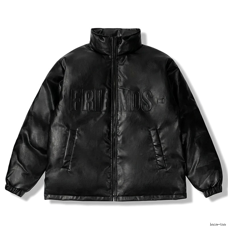 Vlone black trendy and cool style cotton-padded jacket