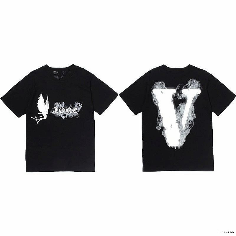 Vlone Premium Style Logo T-shirt Black Purple Vlone for Minimal Outfits